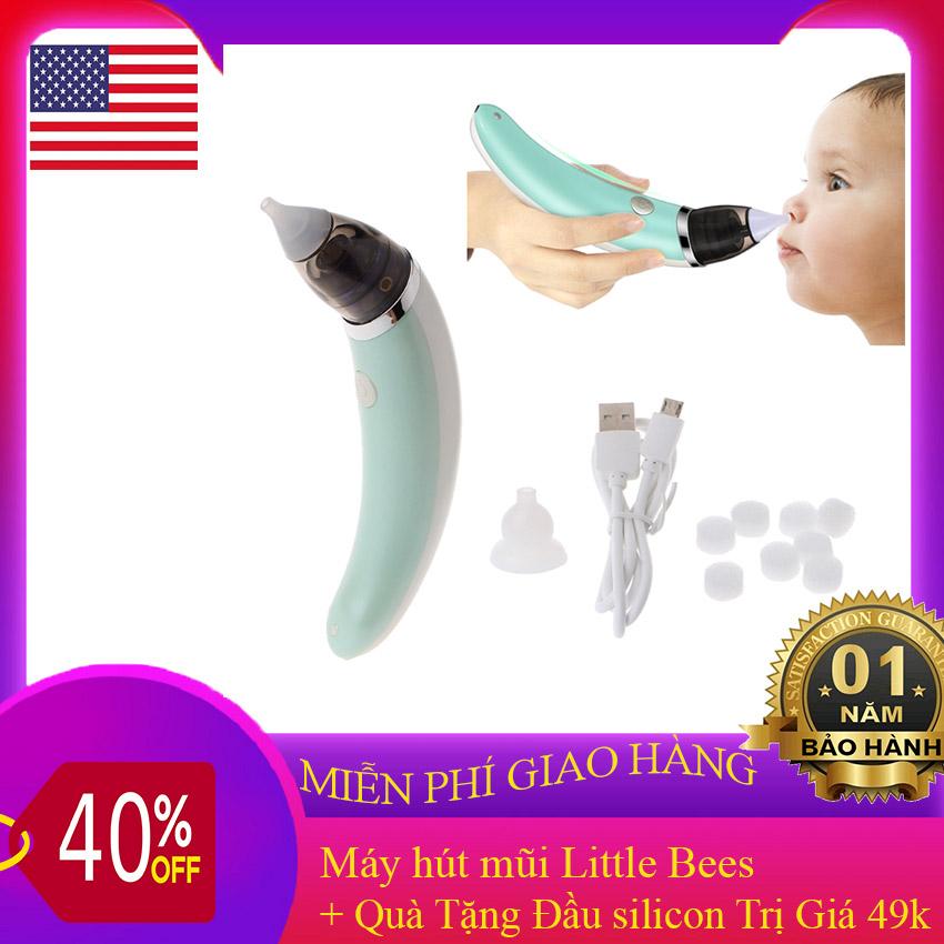 Máy hút mũi Little Bees - 5 Mức Độ An Toàn, Vệ Sinh Sạch Sẽ - Quà Tặng Bộ Đầu Hút Silicon Cao Cấp Trị Giá 49k - máy hút mũi cho bé;máy hút mũi cho bé sơ sinh;máy hút mũi trẻ em - Bamboo - BH 12 Tháng