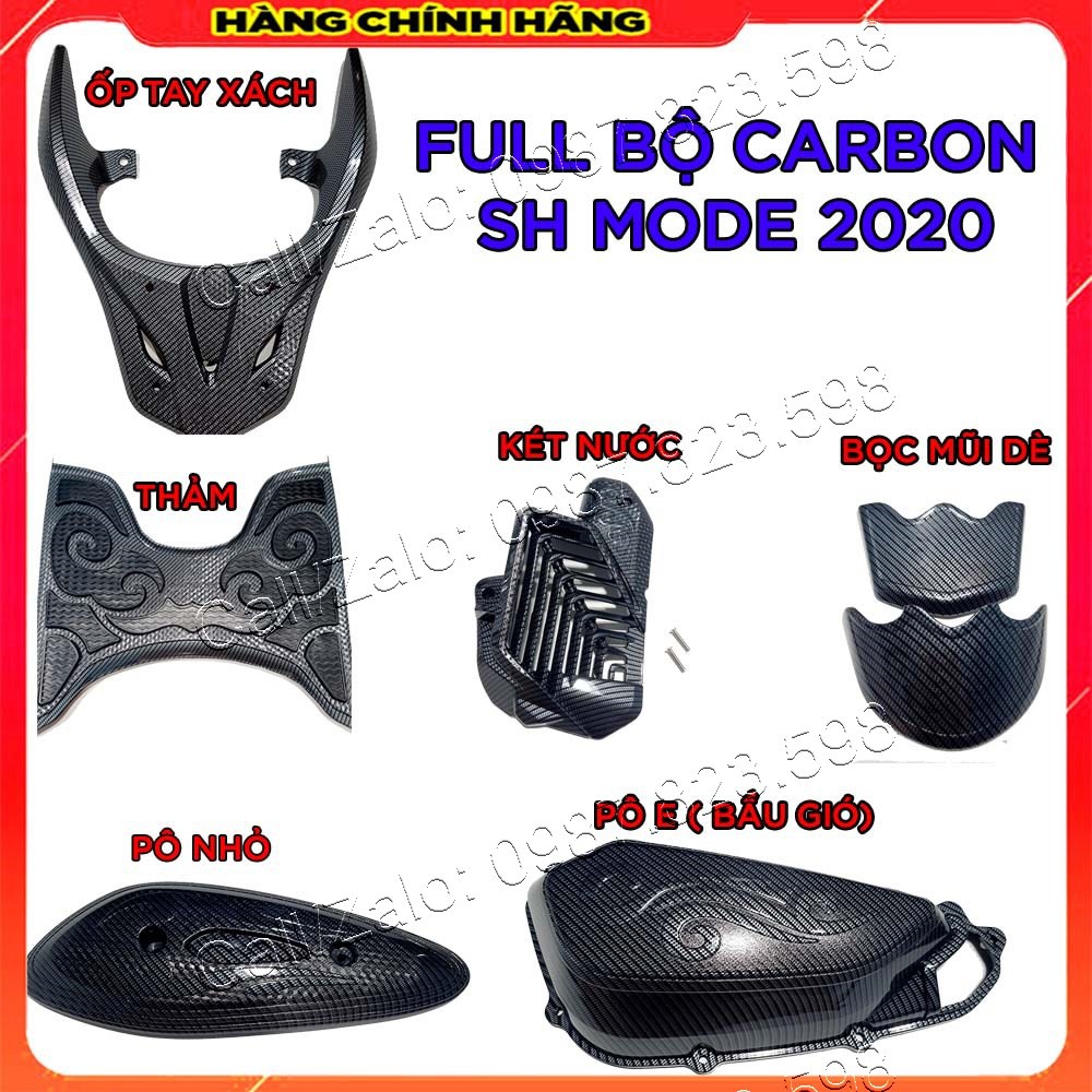 Bộ ôp sh mode 2020-2021 artistar thảm để chân sh mode 2020, ốp tay dắt sh mode 2020, ốp pô sh mode 2020, bọc mỏ dè sh mode 2020,...chất liệu sơn carbon