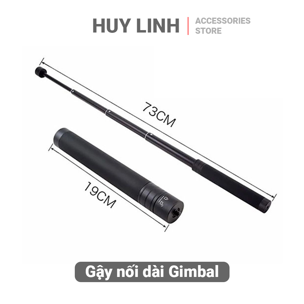 Gậy nối dài Gimbal - Hợp kim nhôm ngàm 1/4 inch chiều dài tối đa 73cm HL299