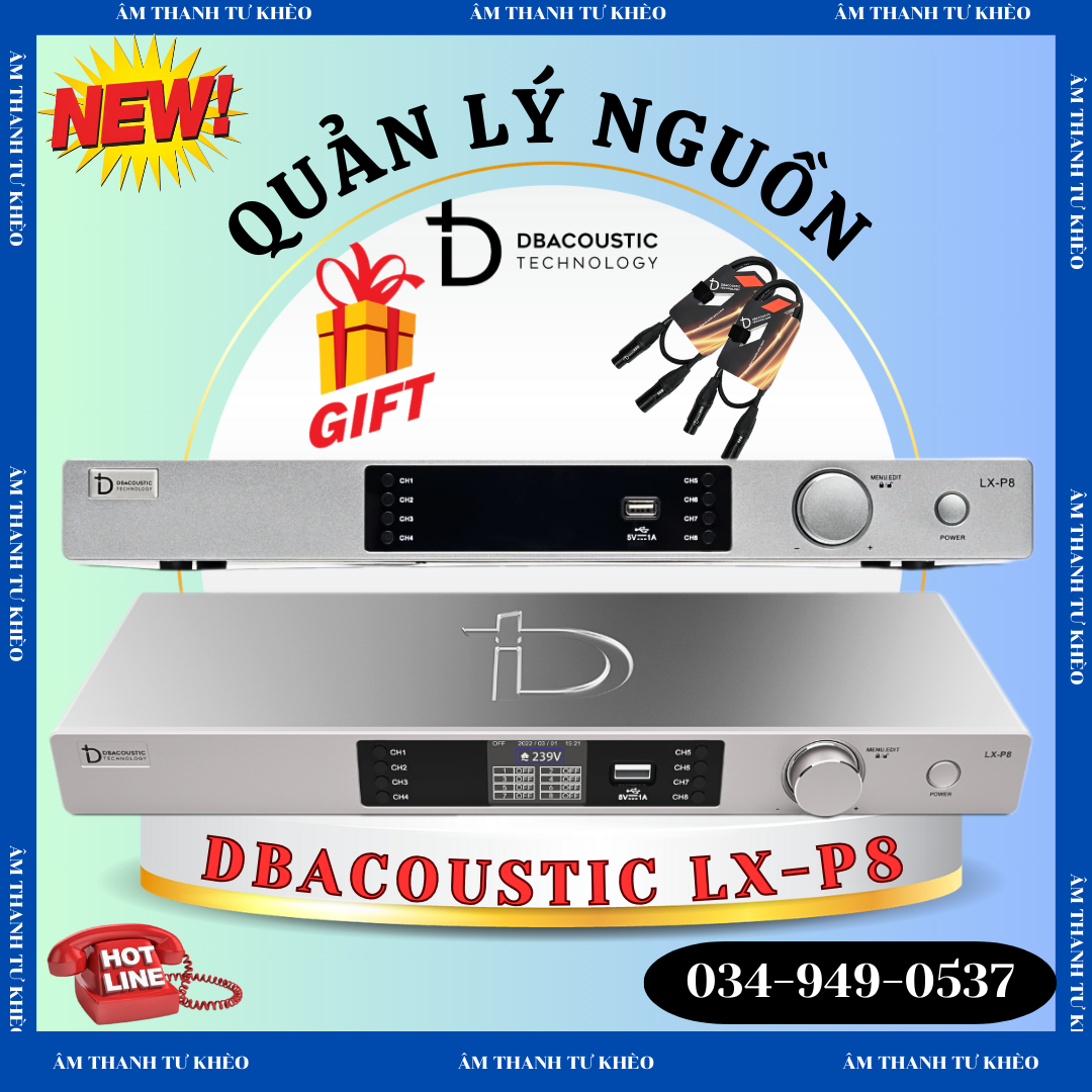 Quản Lý Nguồn DBACOUSTIC LX-P8 Chính Hãng - Bảo Vệ Dàn Âm Thanh