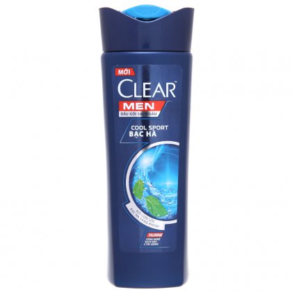 Dầu gội Clear Men Cool Sport sạch gàu, mát lạnh bạc hà 170g (167ml)