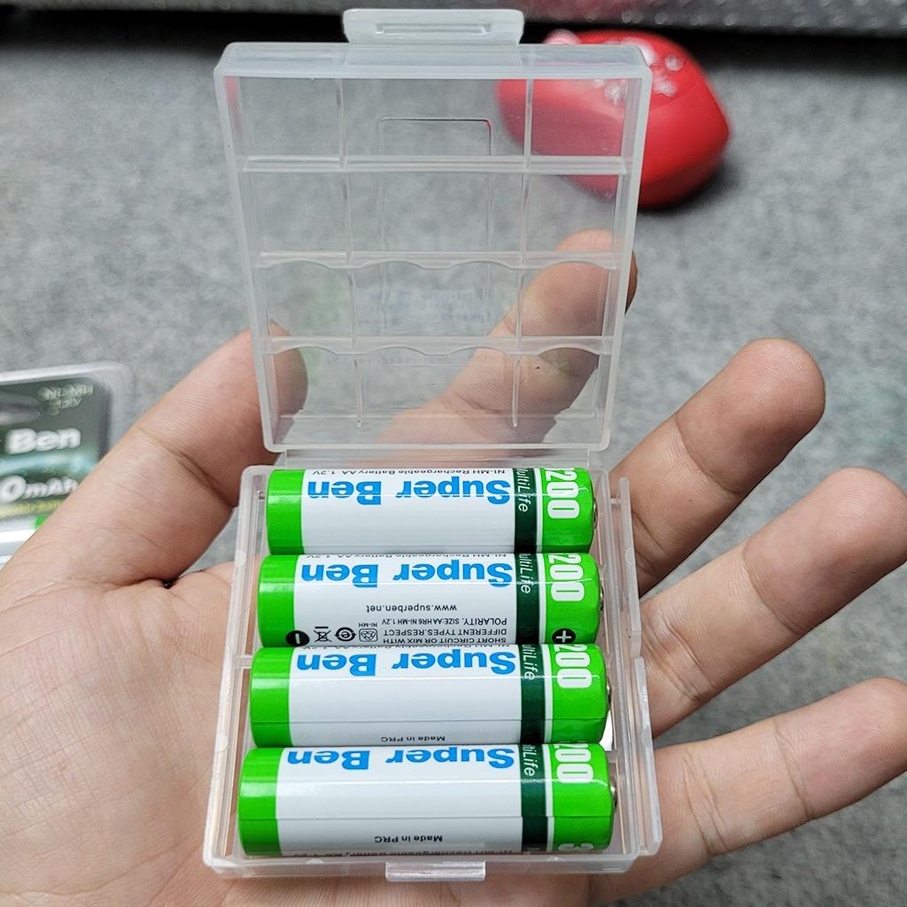 Pin sạc aa super ben vỉ 4 viên, dung lượng 3200mah dùng liên tục 6 giờ, công nghệ nhật bản