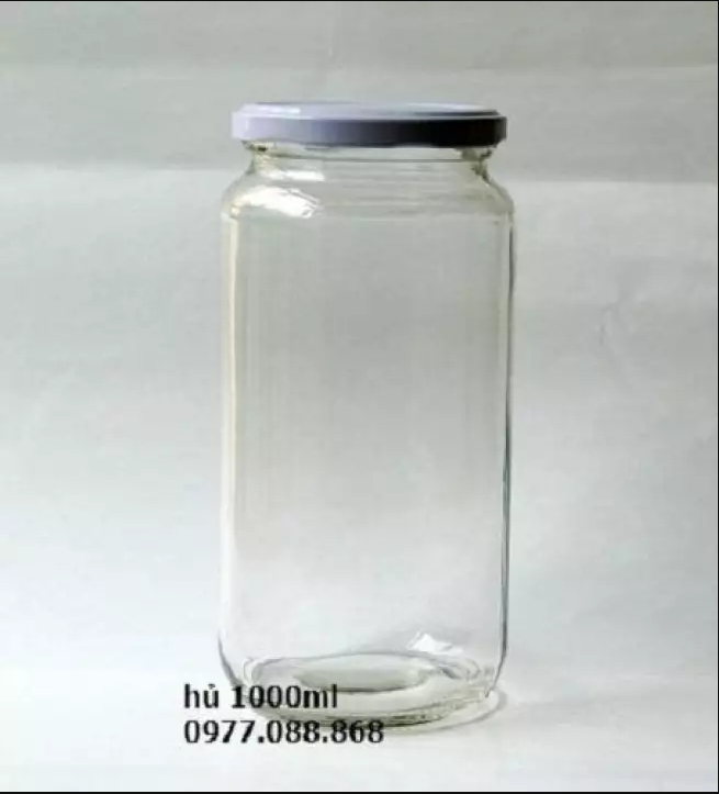 HỦ THỦY TINH TRÒN 1000ML / NẮP NHIỀU MÀU
