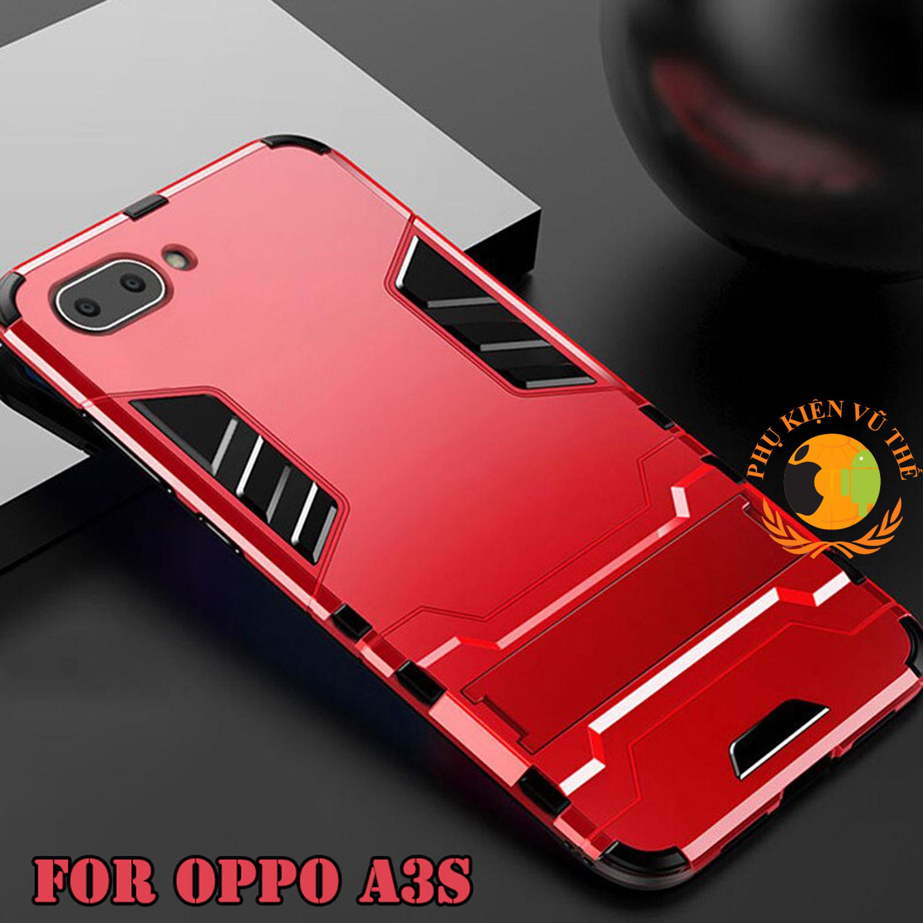 Ốp Lưng Chống Sốc Iron Man Cho Oppo A3s Có Dựng Lưng