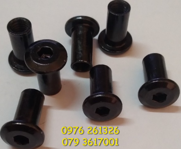 Tán dù xi đen _ đai ốc dù xi đen_ecu dù xi đen_bịch 50 con