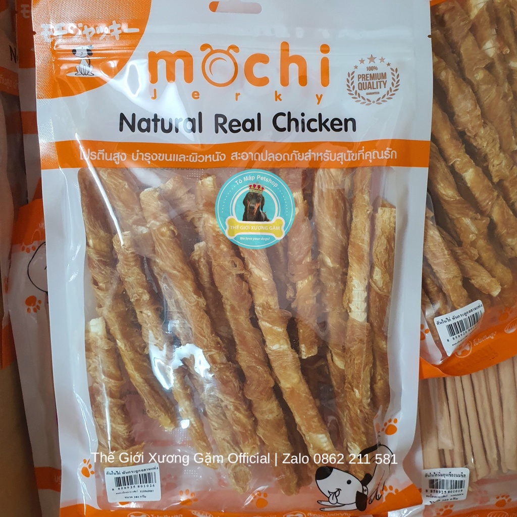 [HSD07.2024] MOCHI JERKY SỤN CÁ BỌC GÀ GIÒN CHO CHÓ