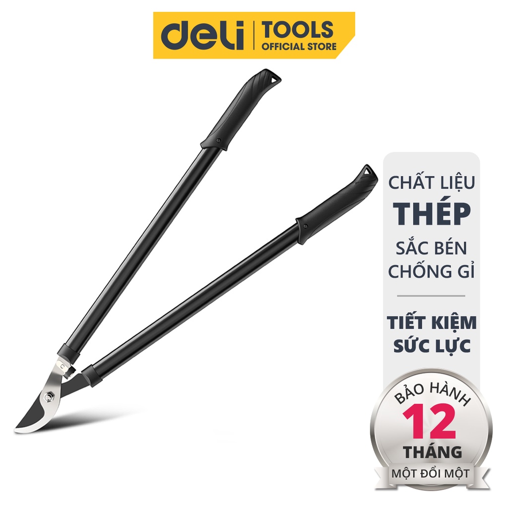 Kéo cộng lực cắt cành cán dài deli 26.5 inch - lưỡi cắt bằng thép sắc bén, siêu cứng, tay cầm có đệm cao su - dl2779
