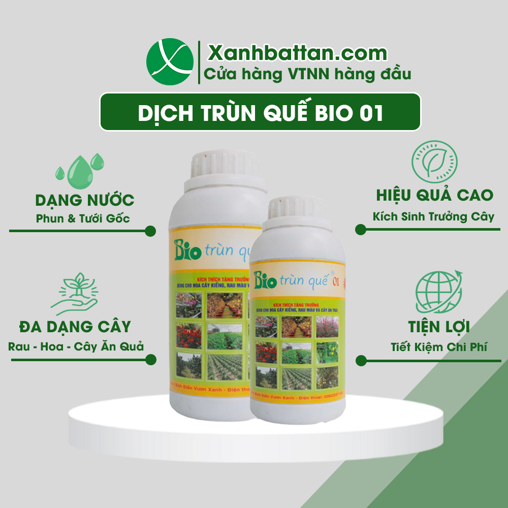 Dịch Trùn Quế Hữu Cơ Bio 01 Dưỡng Cây Con Và Phục Hồi Cây Chai 500 ml