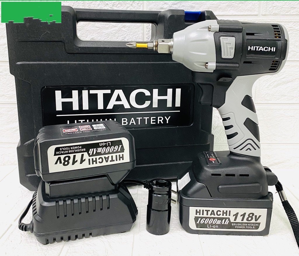 Máy siết bulong dùng pin không chổi than 118V Hitachi pin khủng 10 Cell