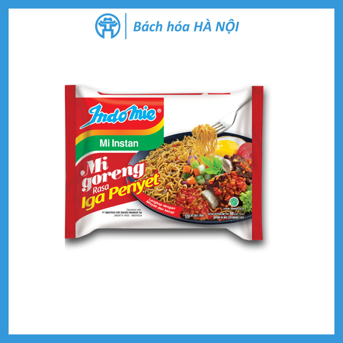 Mì Xào Khô Indomie Mi Goreng Rasa Iga Penyet Vị Sườn Bò Cay 80g