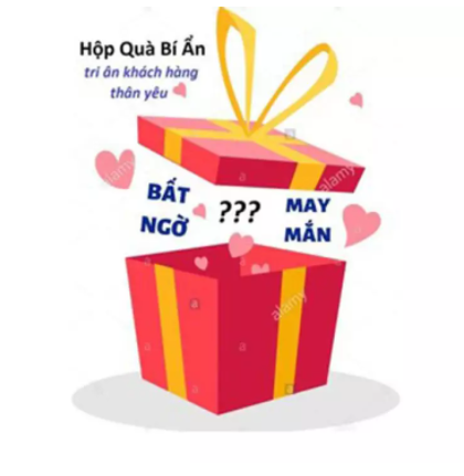 Hộp quà may mắn, hộp quà bí ẩn tri ân khách hàng, tặng ngẫu nhiễn sản phẩm giá trị