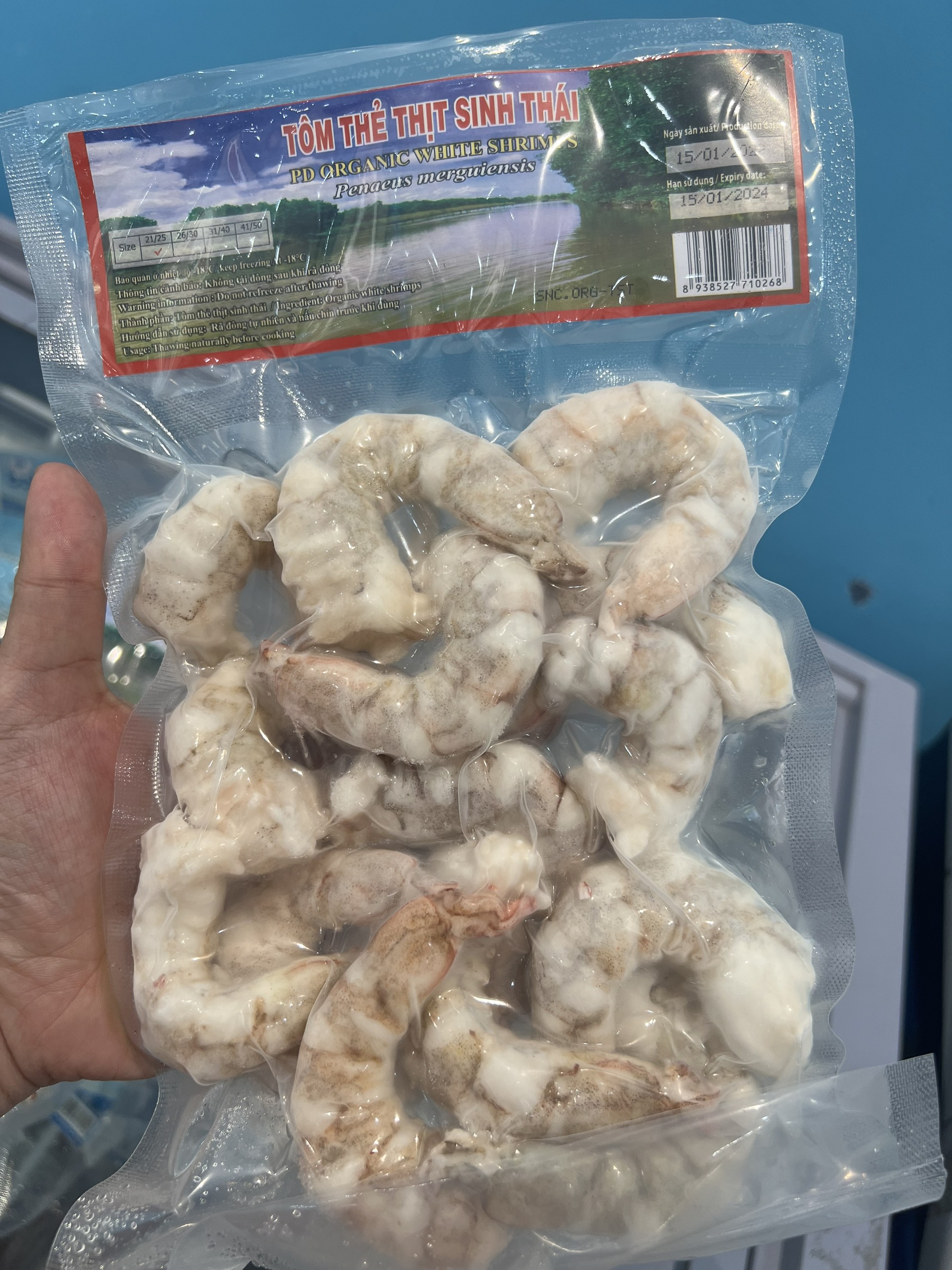 Tôm thẻ thịt sinh thái Seaprodex kích cỡ 21/25 - 250gr