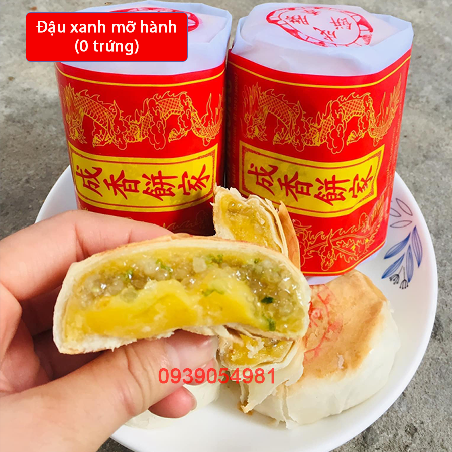 (KHÔNG NGON HOÀN TIỀN) Bánh pía gói giấy ngày xưa nhân đậu xanh mỡ hành 320GR 4 cái