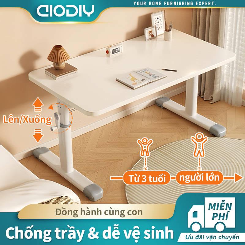 Bàn làm việc nâng hạ thông minh AIODIY - Chịu lực siêu mạnh, di động đa năng, an toàn, phù hợp mọi lứa tuổi