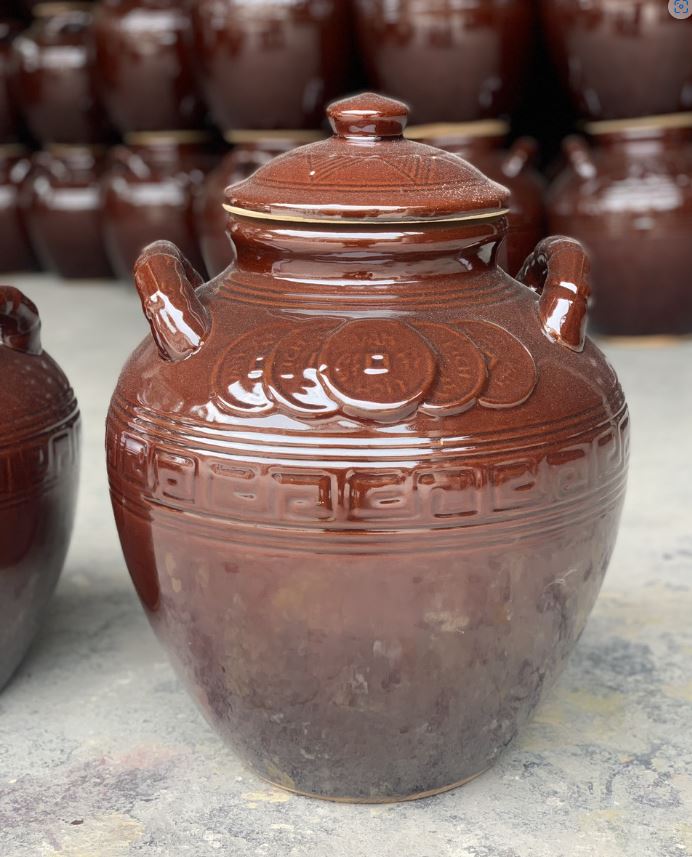Chum sành sứ. Hũ sành đựng nước, rượu, gạo 10 lít