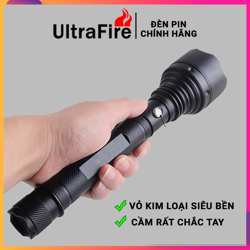 Đèn pin siêu sáng , tuần tra , du lịch chống nước , chất liệu hợp kim , sạc tiện lợi