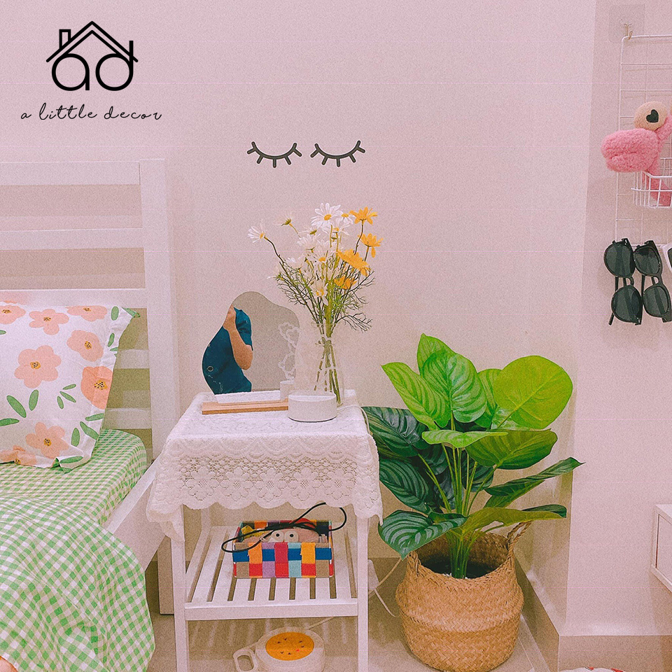 Kệ gỗ tab đầu giường 2 tầng màu trắng - a little decor - kệ gỗ đầu giường 2 tầng tự lắp ráp - kệ gỗ vuông 2 tầng đa năng decor