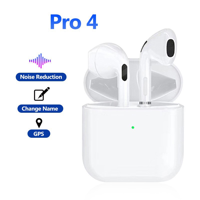 Tai Nghe Bluetooth Mini Thế Hệ Thứ 4, Tai Nghe Không Dây 100% Pro 4 TWS Âm Thanh Nổi Phục Hồi Âm Thanh Trung Thực 360 °, Bluetooth 5.0 Chống Nước IPX5 Bảo Hành 1 Năm