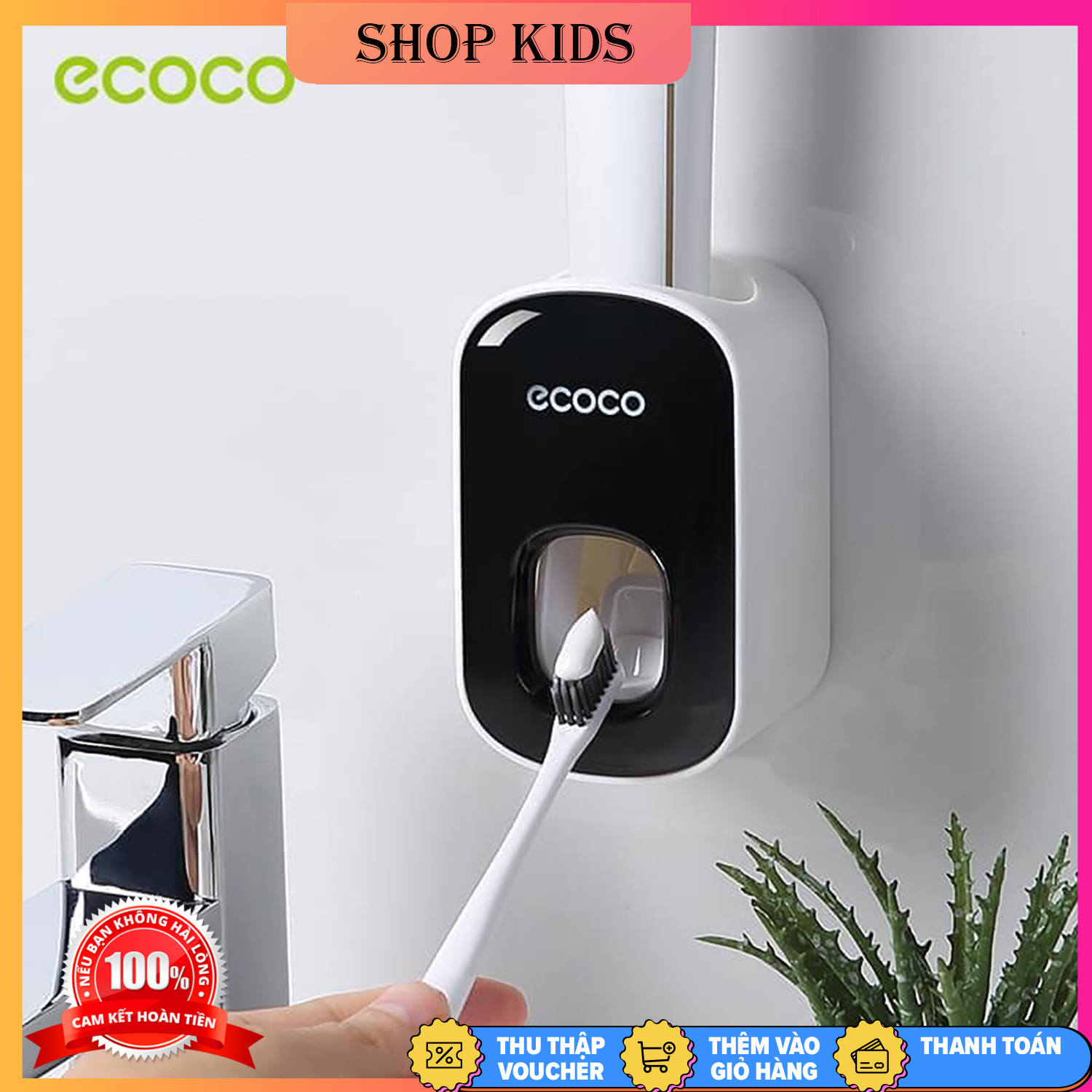Bộ nhả kem đánh răng ecoco cao cấp - dụng cụ lấy kem tự động