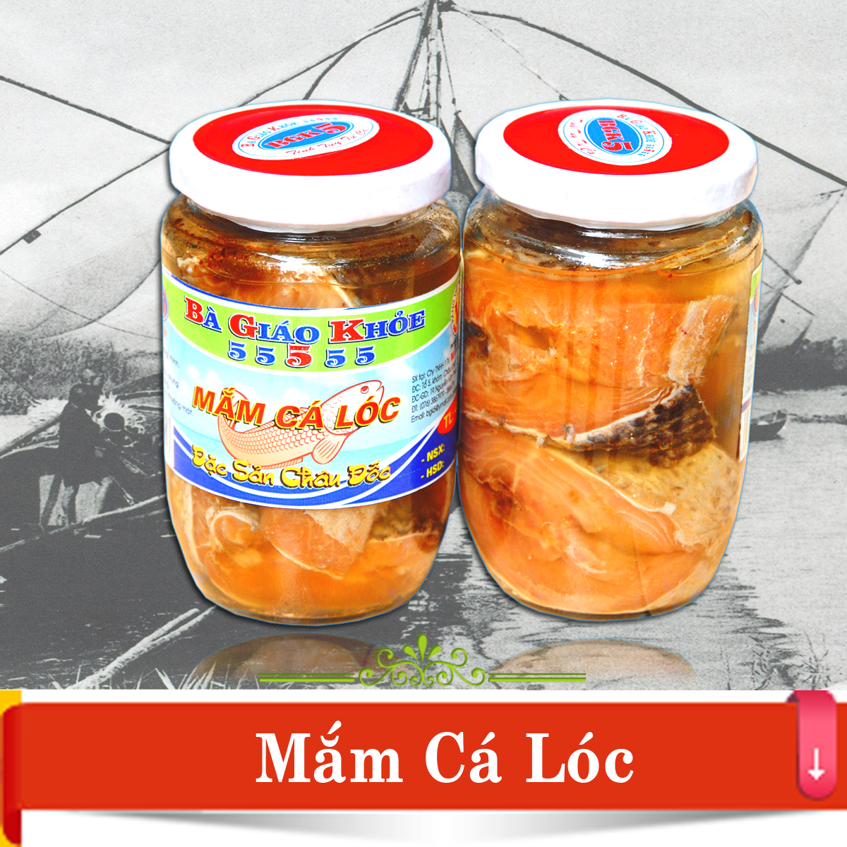 [HCM]Mắm cá lóc cắt khúc Bà Giáo Khỏe 5555 hủ 500gr đặc sản Châu Đốc