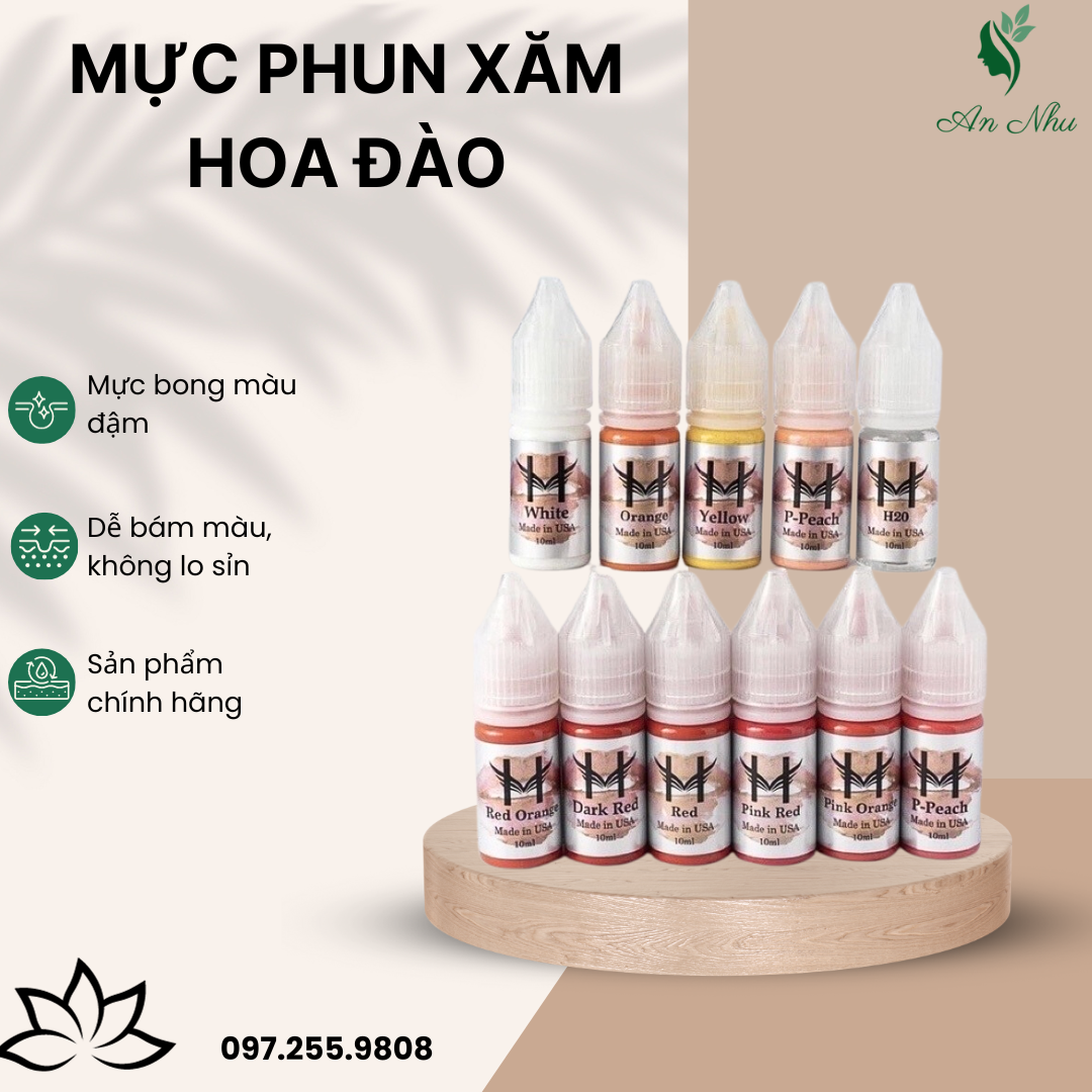 Mực phun xăm hoa đào