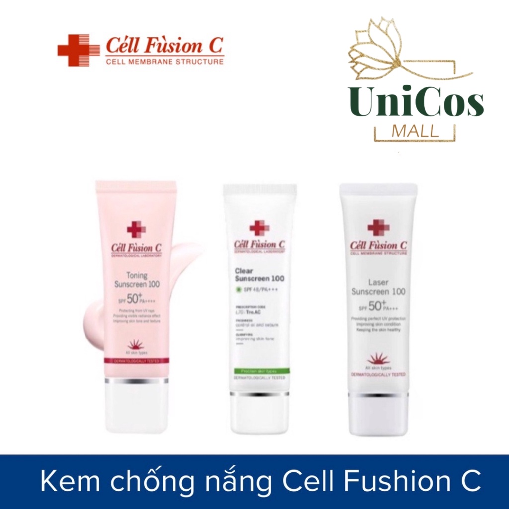 Kem chống nắng cell fusion c - xanh, đỏ, hồng ✨cell fusion c 10ml - 50ml