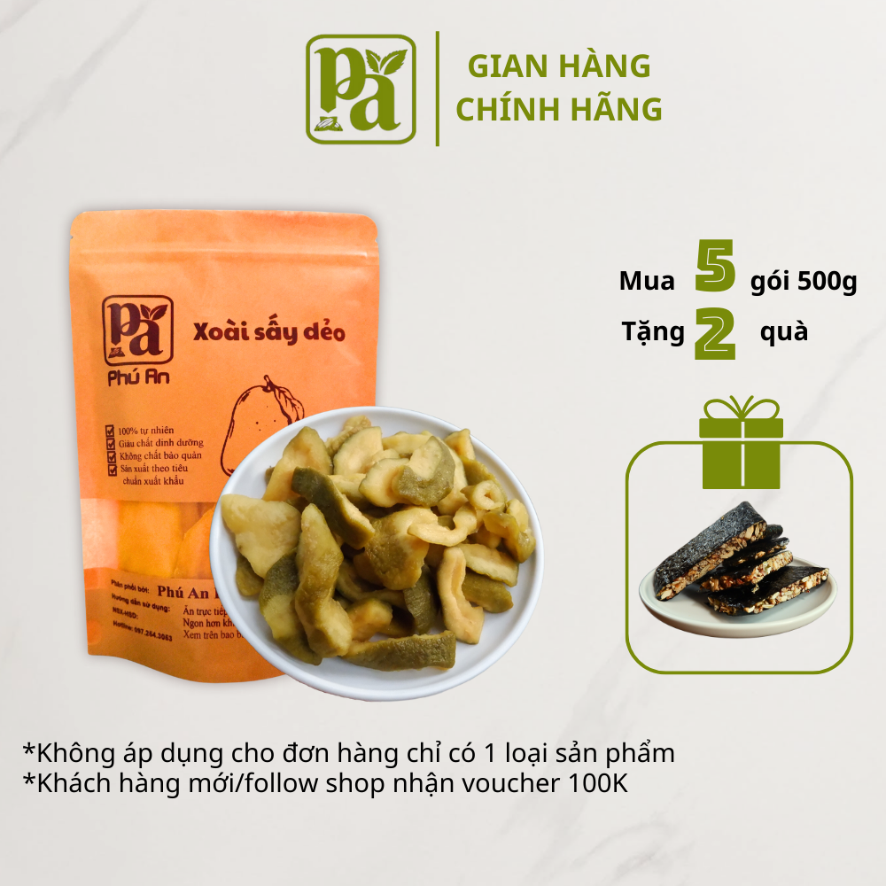 Ổi sấy dẻo Phú An Healthy Foods túi 100g ăn vặt ăn kiêng, tiện lợi, mứt ổi sấy ngon lạ miệng, tiêu chuẩn xuất khẩu