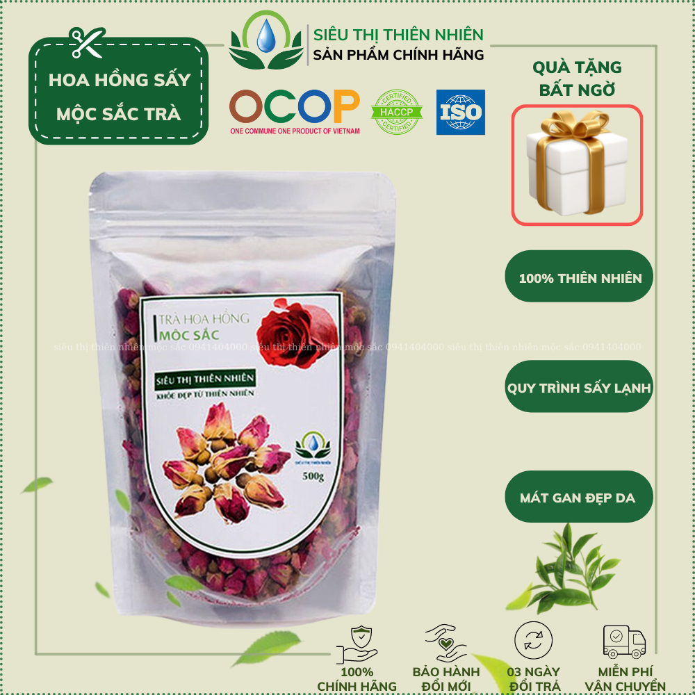 Hoa hồng sấy khô Mộc Sắc Siêu Thị Thiên Nhiên hỗ trợ làm đẹp da, giảm đau bụng kinh ở nữ giới hỗ trợ hệ miễn dịch hệ tiêu hóa tim mạch bổ sung dưỡng chất quan trọng đóng túi zip vệ sinh và dễ bảo quản