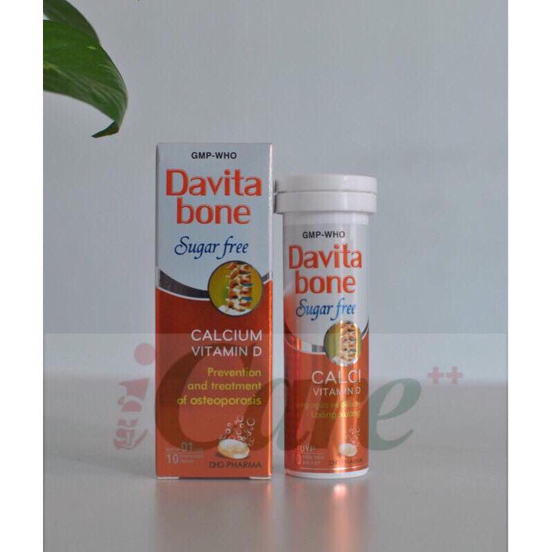VIÊN SỦI BỔ SUNG CANXI DAVITA BONE SUGAR FREE (HỘP 10 VIÊN) - ICARE