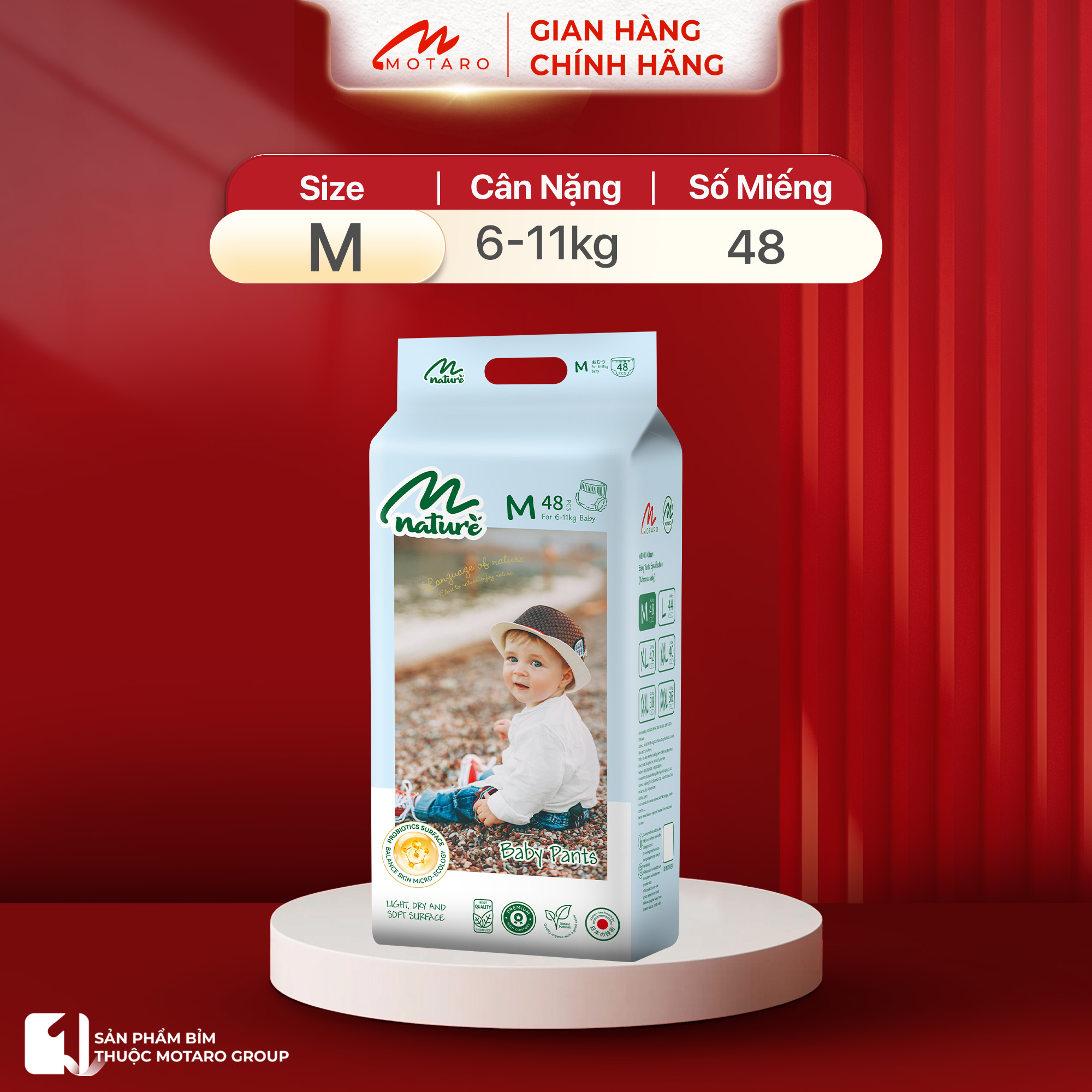 Combo of 2 Packs of Genuine Momo Diamond Nature Diapers/Diapers, Soft and Safe for Babies - 3