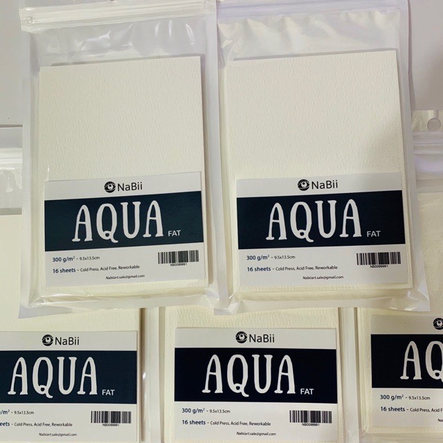 Giấy nabii aqua fat vẽ màu nước 300 gsm 16 tờ - tập lẻ
