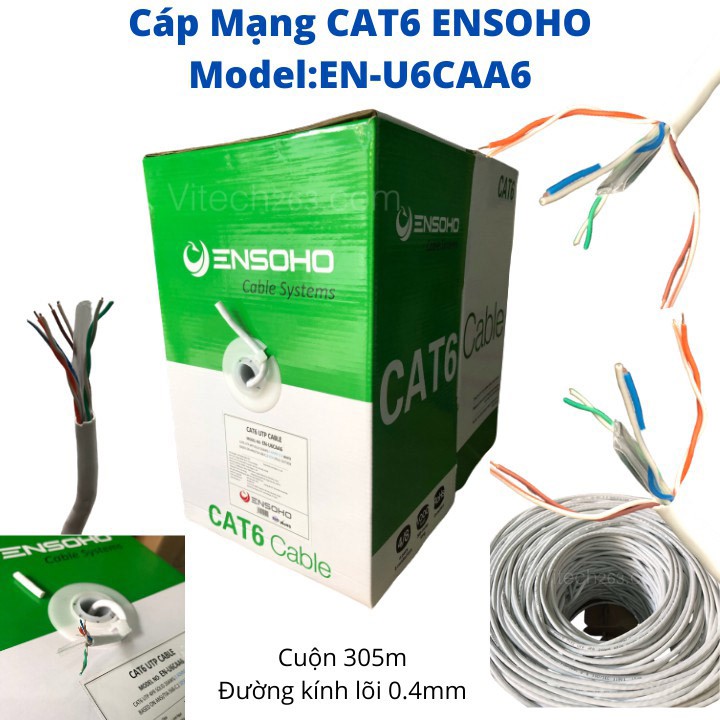 COMBO Dây Cáp Mạng Cat6 ENSOHO thường dùng Hệ Thống Mạng Tòa Nhà kết lối Thiết Bị Mạng - Dây Cáp Mạng lan Chính Hãng