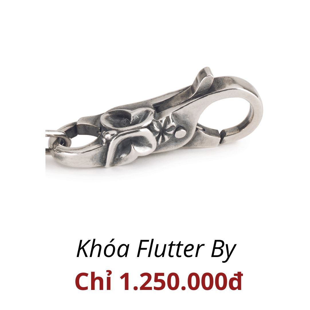 Trollbeads khóa bạc cao cấp flutter by