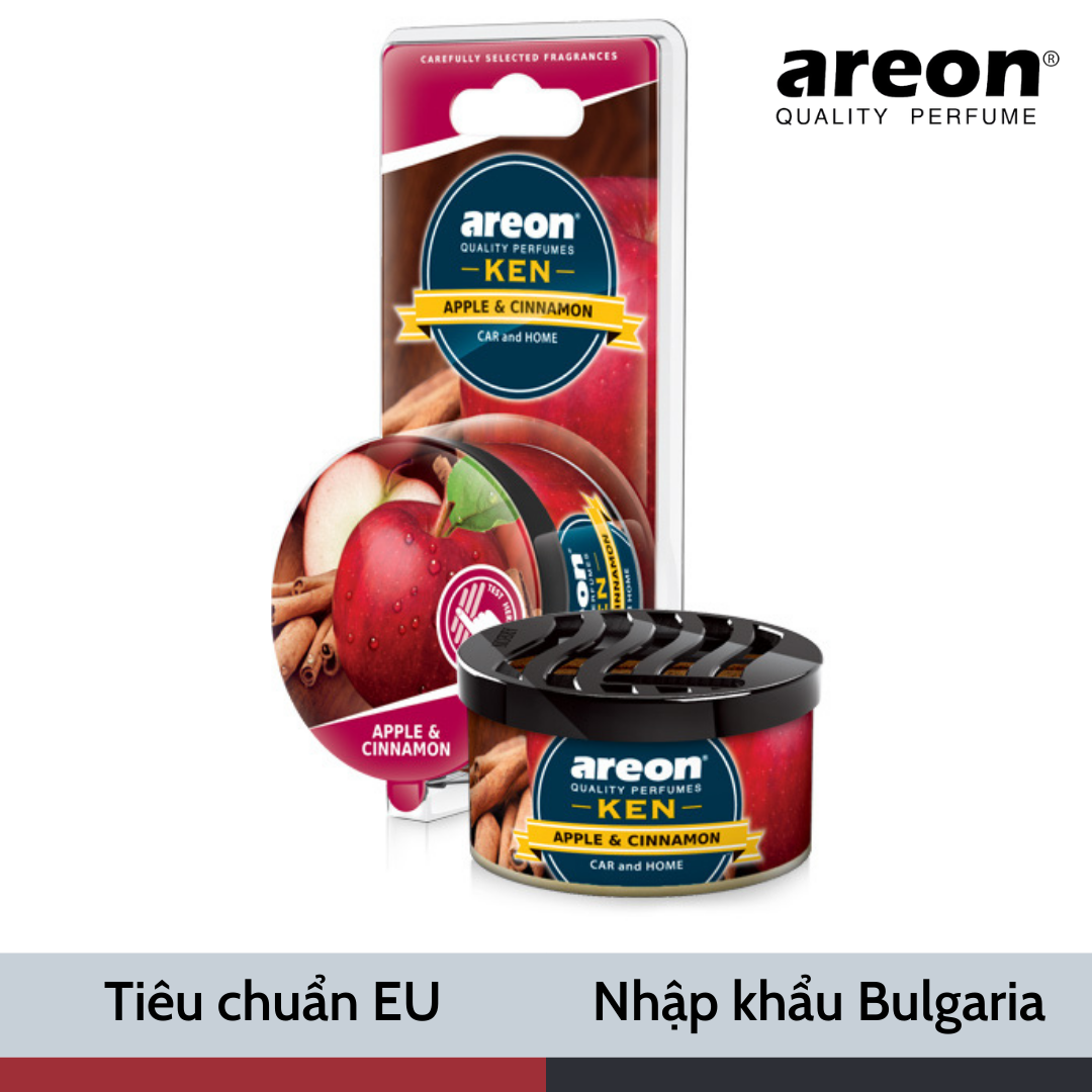 Sáp Thơm Nước Hoa Areon Ken (Hương Táo Quế) - Sáp Thơm Khử Mùi Xe Hơi Nhập Khẩu Chính Hãng Bulgaria - Hương Thơm Tự Nhiên