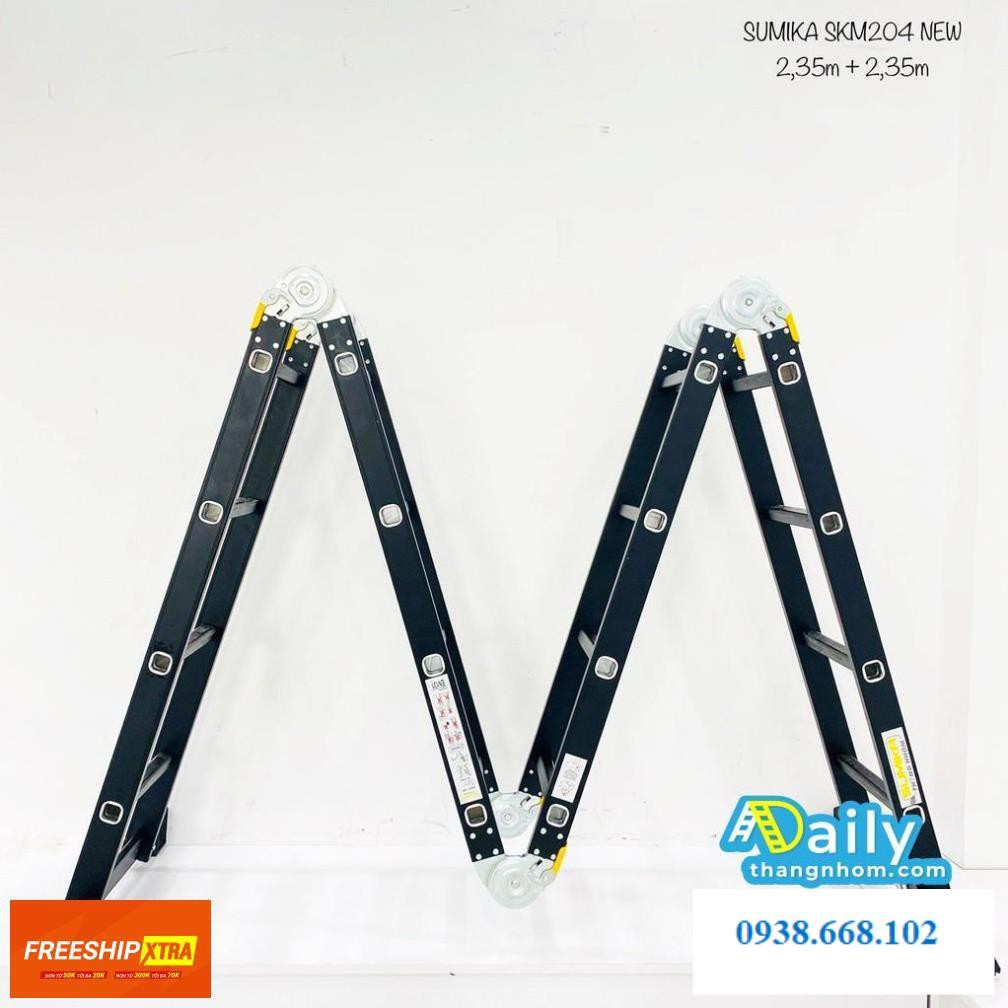 [HCM]THANG NHÔM GẤP 4 ĐOẠN ĐA NĂNG SUMIKA - Sử dụng 4 tư thế chữ MAIU - Sơn Tĩnh Điện - Tải Trọng 300kg -Bảo hành 18 Tháng