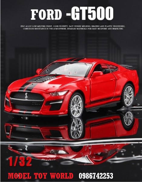 Mô hình xe thể thao Ford GT 500 Hợp kim Full tính năng Hiệu ứng ánh sáng