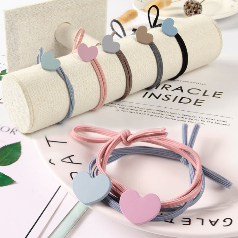 1 Dây Cột Tóc Trái Tim, Chun Buộc Tóc Nữ Hàn Quốc