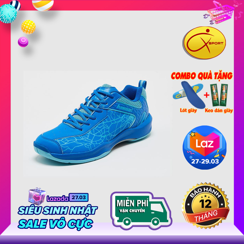 Giày cầu lông Kawasaki K-081, đế kếp, chống trơn, chống trượt, ôm chân, bền bỉ- Giày cầu lông nam nữ- Giày bóng chuyền nam nữ- giày thể thao nam nữ