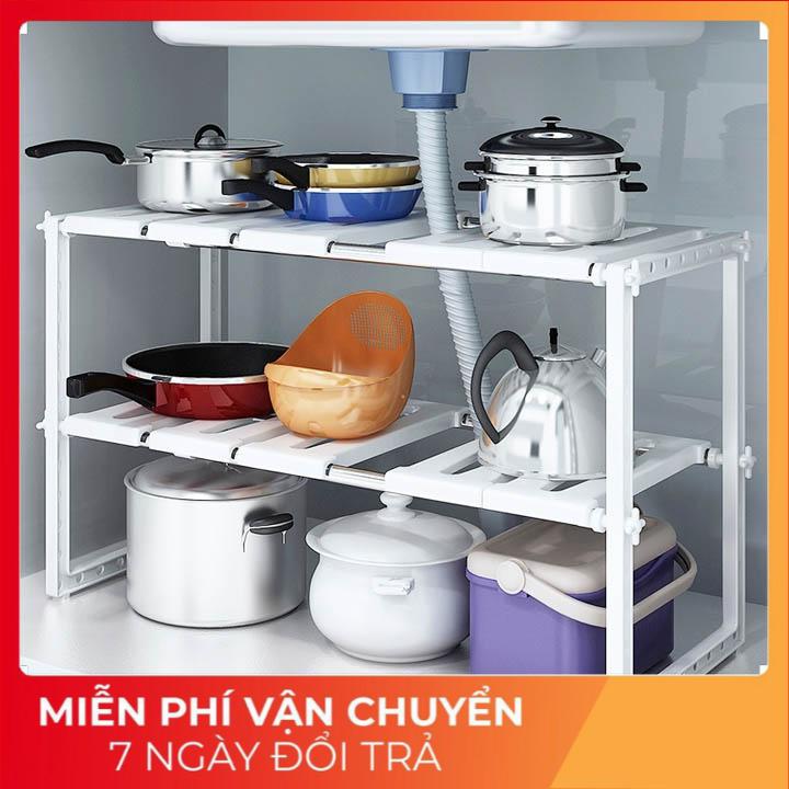 KỆ GẦM BẾP 2 TẦNG ÚP BẾP XOONG NỒI TIỆN DỤNG GỌN GÀNG TIẾT KIỆM KHÔNG GIAN NHÀ BẾP- KỆ ĐỂ ĐỒ ĐA NĂNG 2 TẦNG