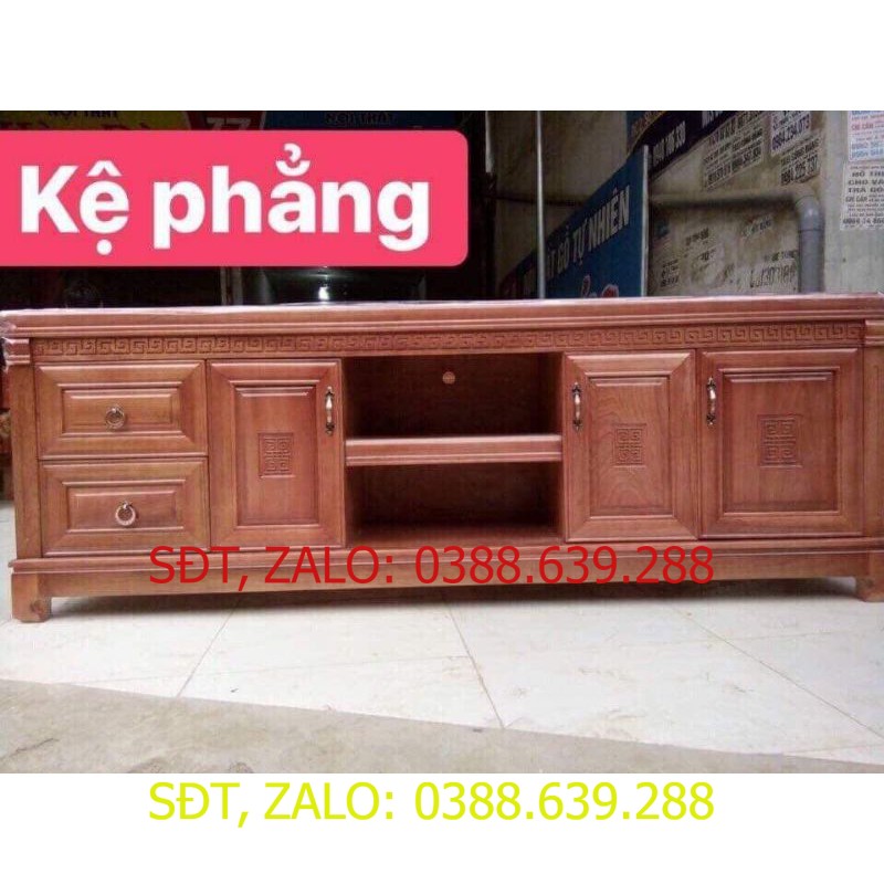 kệ tivi dài 2m bằng gỗ xoan đào .