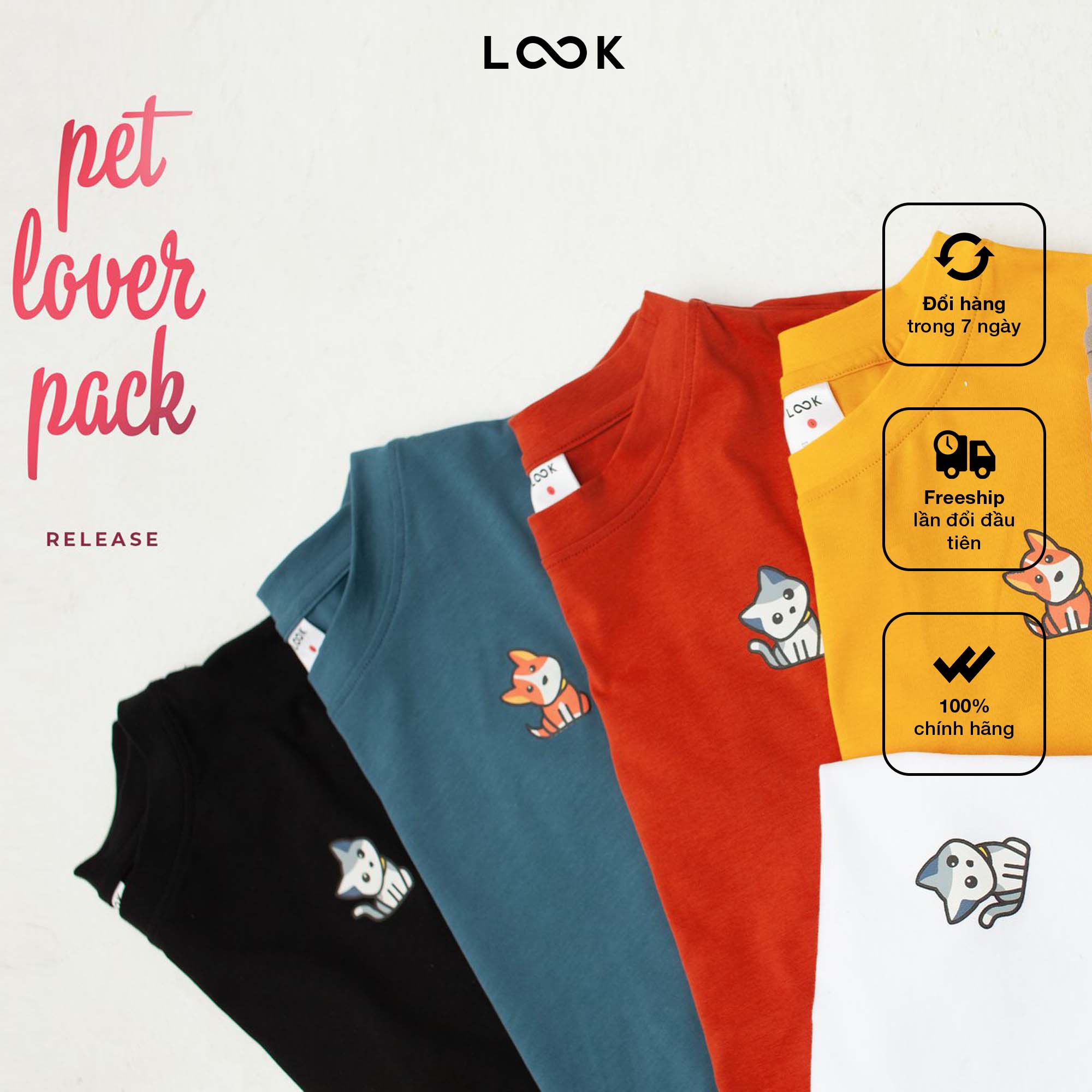 Áo phông look dog lover tee
