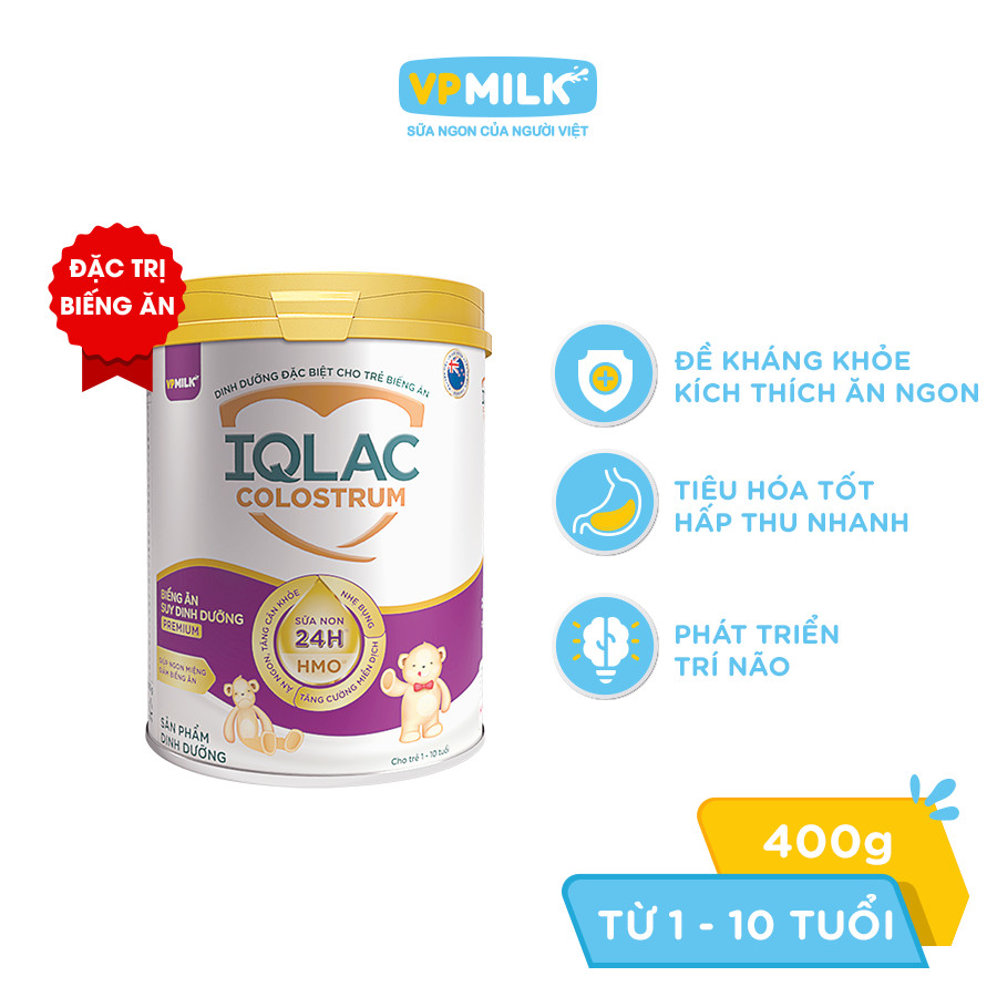 Sữa Bột IQLac Colostrum 400g Biếng Ăn Suy Dinh Dưỡng Premium Cho Bé Từ 1-10 Tuổi (Ảnh 2)