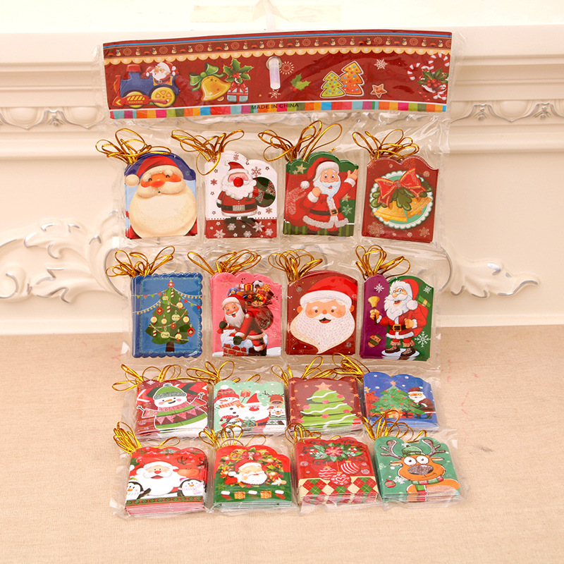 Set thiệp giáng sinh trang trí cây thông noel ngẫu nhiên
