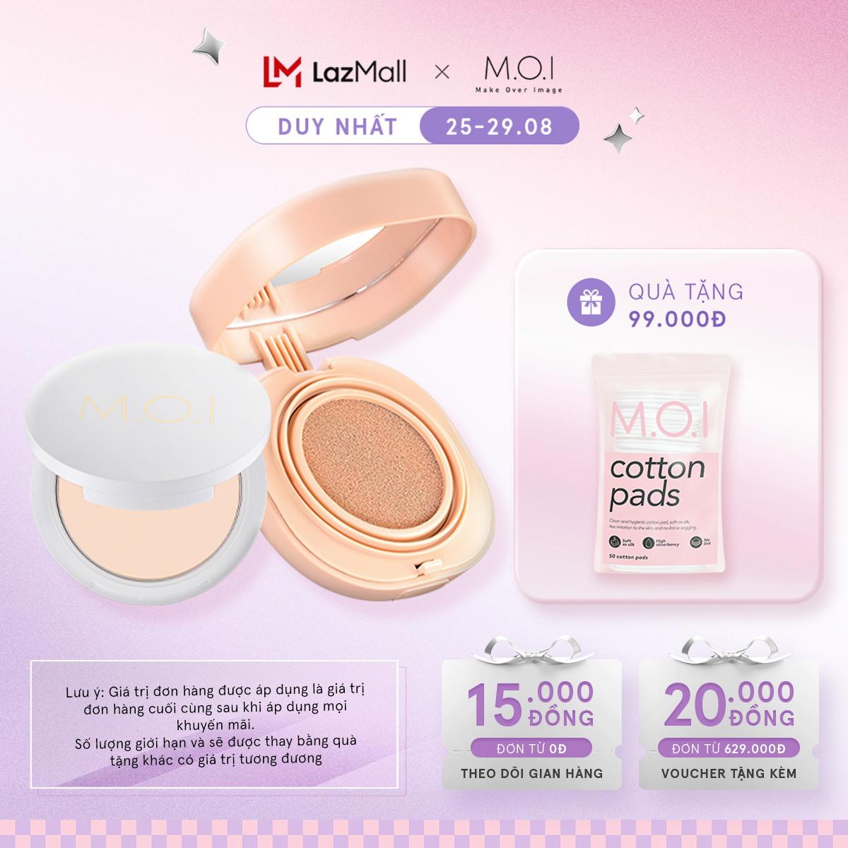 Bộ đôi M.O.I Phấn nước Baby Skin Cushion và Phấn phủ Baby Skin Powder