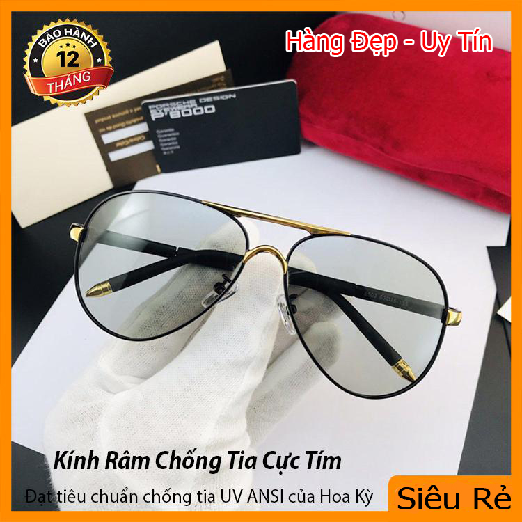 Kính mát nam đổi màu khi ra nắng - mắt kính nam đổi màu dùng cho ngày và đêm tặng hộp kính + khăn lau, kính mát nam, kính mát 8503, video test đổi màu và test uv - mắt kính nam đổi màu