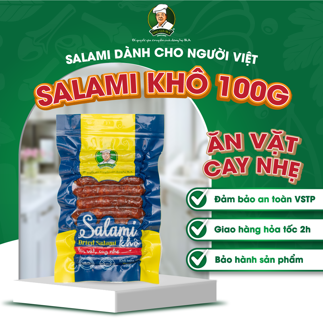 [ Chỉ giao HCM & Hà Nội ] Salami khô 100g Ông già Ika