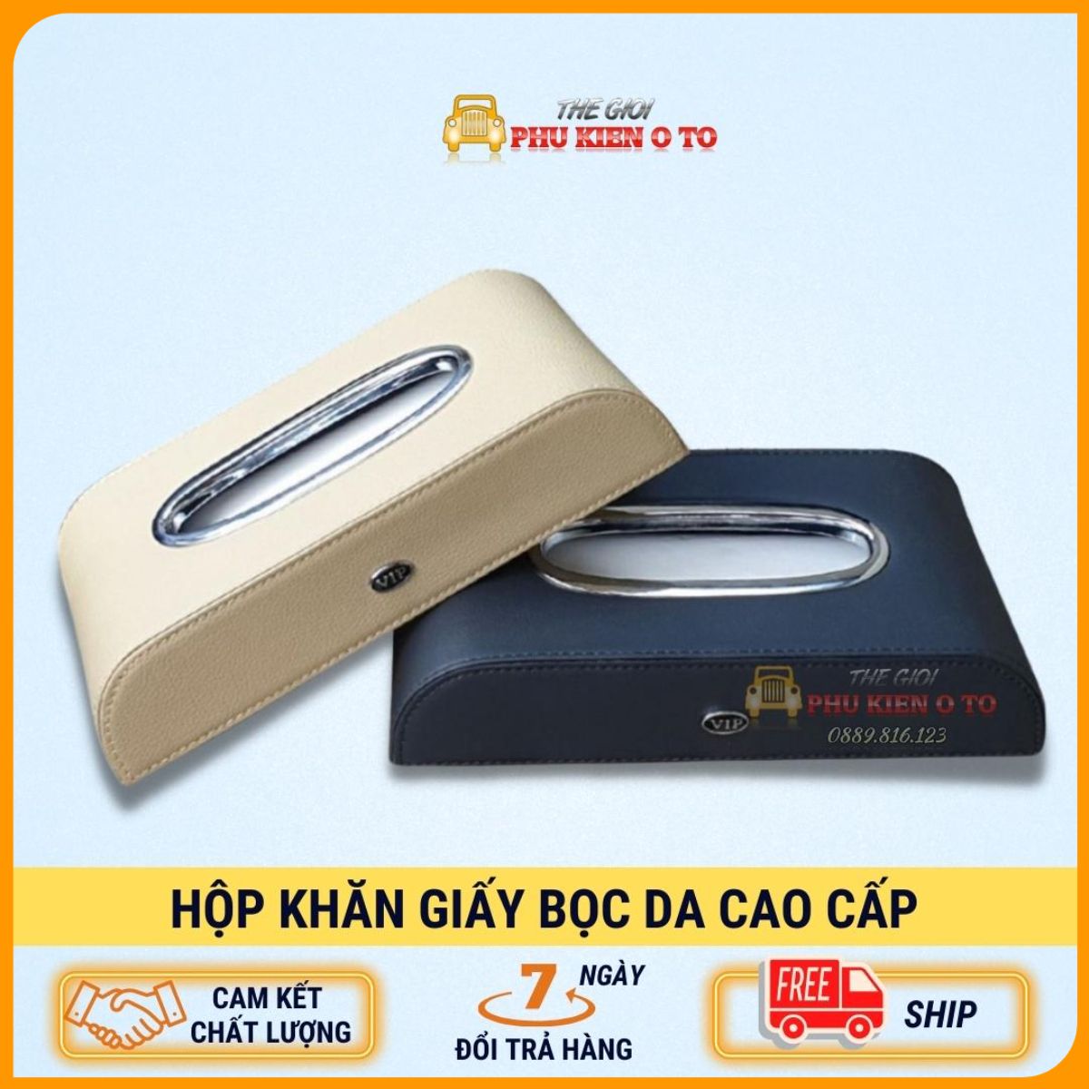 Hộp khăn giấy, hộp đựng khăn giấy bọc da để ô tô