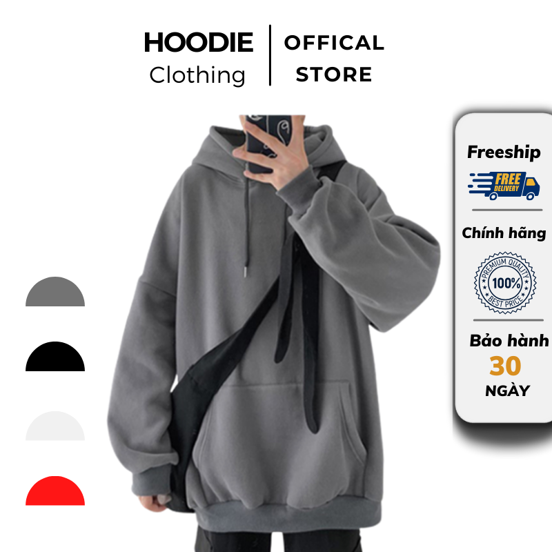 Áo khoác hoodie nam, nữ hoodie basic unisex nỉ from rộng basic boutique hdt 900