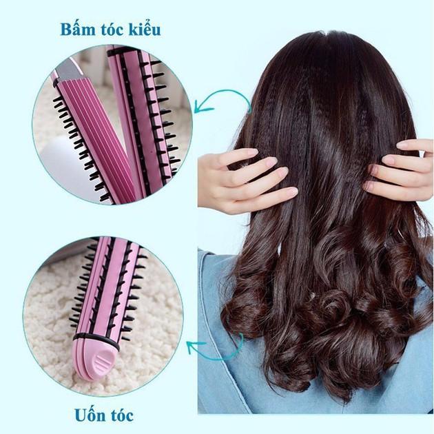 Máy duỗi tóc - máy bấm tóc - máy uốn tóc xù tạo kiểu tóc 3 chức năng cao cấp : duỗi, uốn, bấm tạo ki