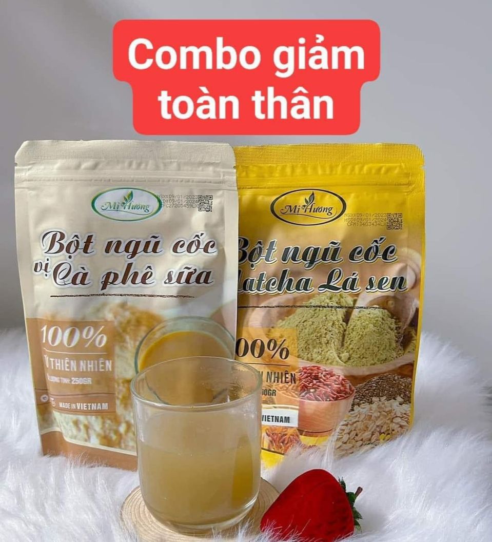 Bột ngũ cốc tự nhiên mị hương giảm cân giảm mỡ - bột matcha lá sen - bột cà phê sữa
